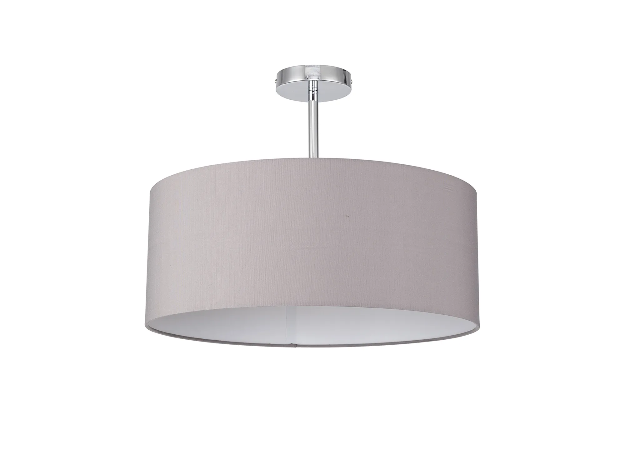Baymont 50cm Pendant 1 Light Polished Chrome, Grey, Frosted Diffuser DK0150  Deco Baymont CH GR